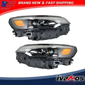 右 & 左 LED ヘッドライト バラストブラックハウジング付き 2019-2022 ジープチェロキー用 Right & Left LED Headlight w/ Ballast Black Housing For 2019-2022 Jeep Cherokee 【並行輸入品】