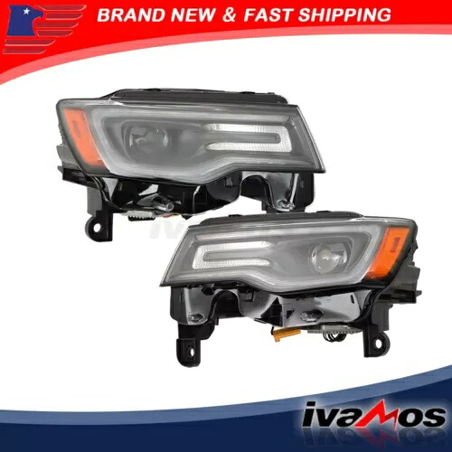 フロントヘッドライトヘッドランプ 2017-2021 ジープグランドチェロキー左 + 右クリア Front Headlights Headlamps For 2017-2021 Jeep Grand Cherokee Left + Right Clear 【並行輸入品】