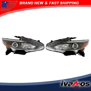 2016-2018 日産アルティマセダン RH+LH サイド交換用ヘッドライト ブラック LED 用セット Set For 2016-2018 Nissan Altima Sedan RH+LH Side Replacement Headlight Black LED 【並行輸入品】|カスタムパーツ WORLD倉庫