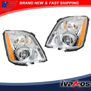 クローム プロジェクター ヘッドライト HID/キセノン ハウジング 2006-11 キャデラック DTS 右 + 左 Chrome Projector Headlight HID/Xenon Housing For 2006-11 Cadillac DTS Right+Left 【並行輸入品】