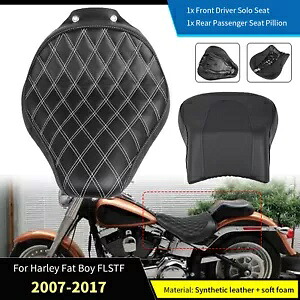 運転席ソロシート & 助手席クッション ハーレーファットボーイ FLSTF 2007-2017用 Driver Solo Seat &Passenger Pillion Cushion For Harley Fat Boy FLSTF 2007-2017 【並行輸入品】｜カスタムパーツ WORLD倉庫