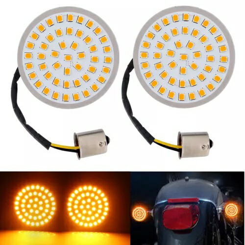 アンバー LED リアターンシグナルライトウインカーハーレーファットボーイスポーツスター 883 XL883 Amber LED Rear Turn Signal Light Blinker For Harley Fatboy Sportster 883 XL883画像