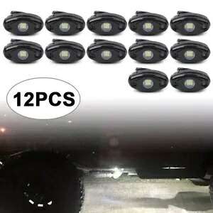 12個 ホワイト LED ロックライト ジープ トラック ATV SUV トレイルリグ バーランプ用 12 Pcs White LED Rock Light for JEEP Truck ATV SUV Trail Rig Bar Lamp 【並行輸入品】
