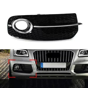 ABS フロントバンパーフォグライトグリルアップグレード SQ5 スタイルグリルフィットアウディ Q5 2013-17 ABS Front Bumper Fog Light Grille Upgrade SQ5 Style Grill Fit AUDI Q5 2013-17 【並行輸入品】