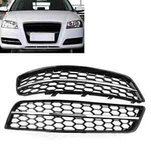 ペアフロントバンパーメッシュフォグライトカバーフォグライト穴なしアウディ A3 8P 2009-13 Pair Front Bumper Mesh Fog Light Cover W/O Fog Light Hole For Audi A3 8P 2009-13 【並行輸入品】