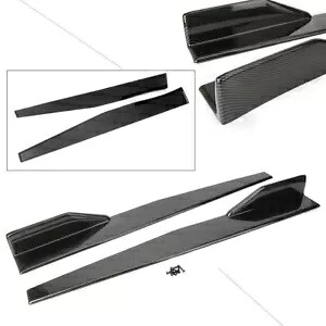 ペアファッションユニバーサルカーサイドスカートロッカースプリッターウイングレットカーボンファイバースタイル Pair Fashion Universal Car Side Skirt Rocker Splitter Winglet Carbon Fiber Style 【並行輸入品】