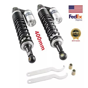 400 ミリメートルリアエアショックアブソーバースプリングサスペンション 50 ? 750cc スクーター ATV 黒 400mm Rear Air Shock Absorbers Spring Suspension For 50~750cc Scooters ATV Black 【並行輸入品】