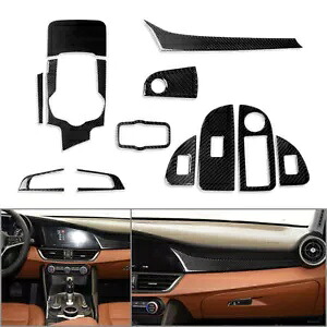 12 個カーボンファイバーフルセットインテリアカバートリムアルファロメオジュリア 2017-2019 12 Pcs Carbon Fiber Full Set Interior Cover Trim For Alfa Romeo Giulia 2017-2019 【並行輸入品】