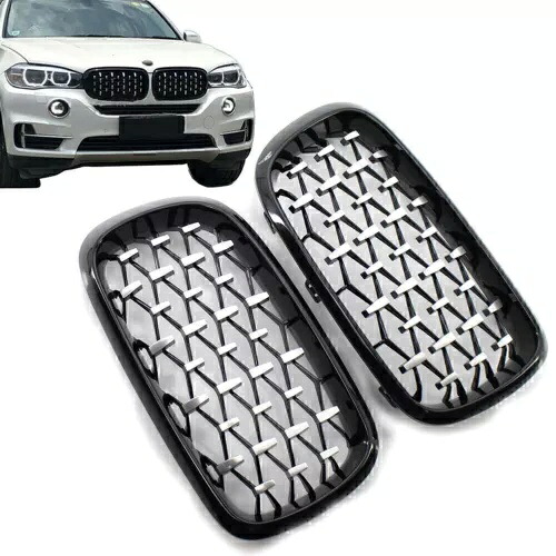 車のフロントブラックグリルクロームグリル BMW X5 F15 2014-2016 に適合 Car Front Black Grille Chrome Grill Fit for BMW X5 F15 2014-2016 【並行輸入品】