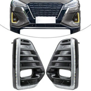 2 個 LED デイタイムランニングライト ウインカー付き 日産 KICKS 2021用 2pcs LED Daytime Running Light w/ Turn Signal For NISSAN KICKS 2021 【並行輸入品】