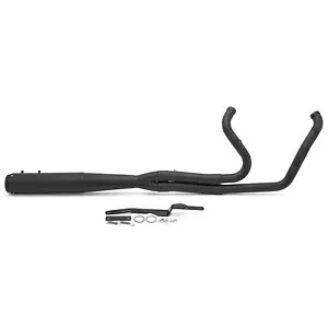ブラック 2 into 1 全長エキゾーストパイプ (マフラー付き) ハーレーツーリング 2017-2024 用 Black 2 into 1 Full Length Exhaust Pipe w/ Muffler for Harley Touring 2017-2024 【並行輸入品】
