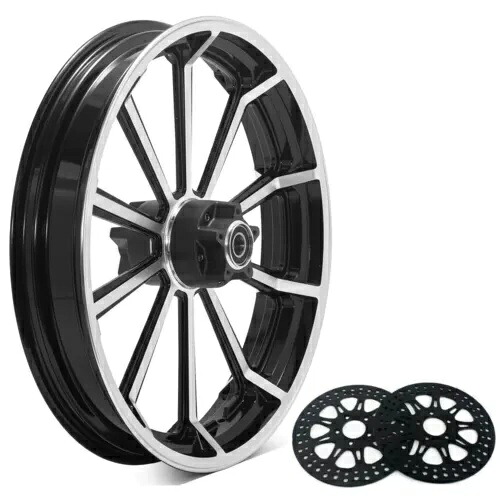 ツーリング 21x3.5 フロント ホイール リム デュアル ディスク ハブ ローター ハーレー ロード グライド 09-23 用 Touring 21x3.5 Front Wheel Rim Dual Disc Hub Rotors for Harley Road Glide 09-23 【並行輸入品】