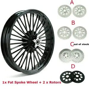 21X3.5 ファット スポーク フロント ホイール ローター付き ハーレー ツーリング 09-23 ロード グライド FLHX 用 21X3.5 Fat Spoke Front Wheel w/Rotors for Harley Touring 09-23 Road Glide FLHX 【並行輸入品】