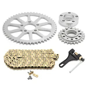 ハーレーFXD FXDWGワイドグライド用フロントリアスプロケットチェーンドライブ変換キット Front Rear Sprocket Chain Drive Conversion Kit for Harley FXD FXDWG Wide Glide 【並行輸入品】