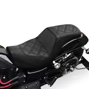 PU レザーツーアップ運転席助手席フィットハーレーダイナストリートボブ 2006-2017 PU Leather Two-Up Driver Passenger Seat Fit For Harley Dyna Street Bob 2006-2017 【並行輸入品】