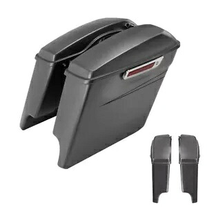 5インチ ストレッチサドルバッグ ハーレーツーリング FLT FLHT 14-24 チャコールパールに適合 5\
