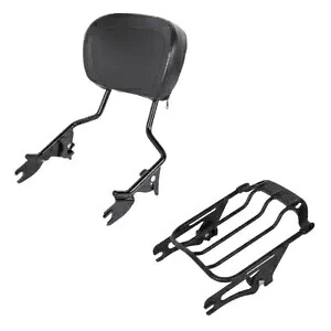 取り外し可能なバックレスト シーシーバー パッド & 荷物ラック ハーレー ロードキング 09-23 に適合 Detachables Backrest Sissy Bar Pad & Luggage Rack Fit For Harley Road King 09-23 【並行輸入品】