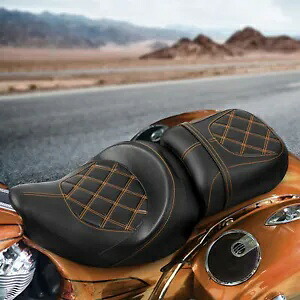 運転席・助手席ツーアップシート インディアンロードマスター ダークホース 20-23 ブラックに適合 Driver Passenger Two-up Seat Fit For Indian Roadmaster Dark Horse 20-23 Black 【並行輸入品】
