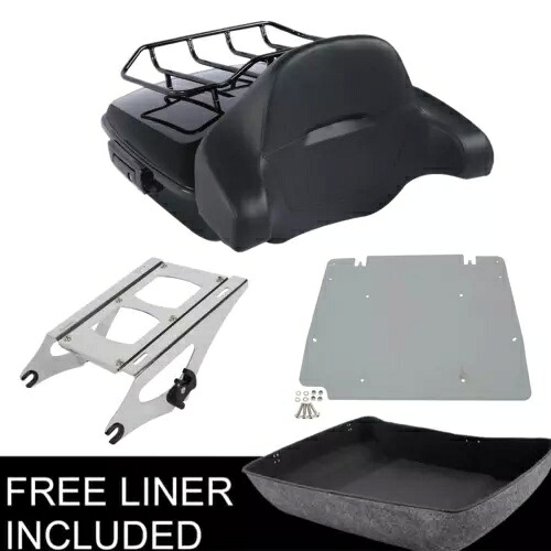 チョップドトランク ツーアップマウント ベースプレート付き ハーレーツアーパック ロードキング 14-24用 Chopped Trunk Two Up Mount w/Base Plate Fit For Harley Tour Pak Road King 14-24 【並行輸入品】