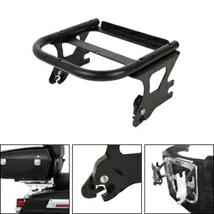 ブラック 2 アップ パック マウント 荷物ラック ハーレー ツアー パック 97-08 ロードキング FLHT に適合 Black 2-Up Pack Mount Luggage Rack Fit for Harley Tour Pak 97-08 Road King FLHT 【並行輸入品】