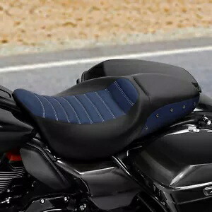 ブラック ブルー 運転席 & 助手席 ハーレー エレクトラ ストリート グライド 09-up に適合 Black Blue Driver & Passenger Seat Fit For Harley Electra Street Glide 09-up 【並行輸入品】 40,755円