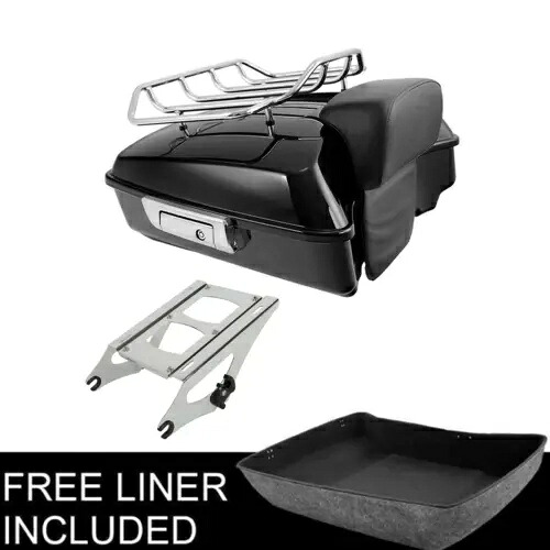 チョップドトランクバックレストトップラック マウント付き ハーレーツアーパックツーリング14-23用 Chopped Trunk Backrest Top Rack w/ Mount Fit For Harley Tour Pak Touring 14-23 【並行輸入品】