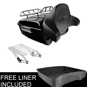 キング トランク ラック バックレスト トップ レール 2up マウント ハーレー ツアーパック ツーリング 14-23 用 King Trunk Rack Backrest Top Rail 2up Mount Fit For Harley TourPak Touring 14-23 【並行輸入品】