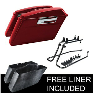 レッドサドルバッグバッグ変換ブラケットマウントハーレーソフテイルファットボーイ 84-17 に適合 Red Saddlebag Bag Conversion Bracket Mount Fit For Harley Softail Fatboy 84-17 【並行輸入品】