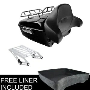 キング トランク ラック バックレスト トップ レール 2up マウント ハーレー ツアーパック ツーリング 14-23 用 King Trunk Rack Backrest Top Rail 2up Mount Fit For Harley TourPak Touring 14-23 【並行輸入品】