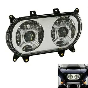 ブラックフロント LED デュアルヘッドライトランプハーレーツーリングロードグライド 2015-2023 に適合 Black Front LED Dual Headlight Lamp Fit For Harley Touring Road Glide 2015-2023 【並行輸入品】