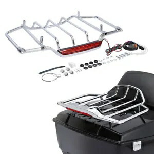 クローム 荷物ラック LED ライト ハーレー ツアー パック トランク パック 97-13 に適合 Chrome Luggage Rack LED Light Fit For Harley Tour Pak Trunk Pack 97-13 【並行輸入品】
