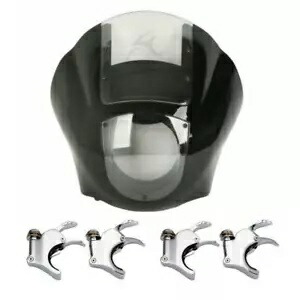 クォーターフェアリングフロントガラス 1.93 インチクランプハーレーダイナ 06-17 FXBB FXBR 18-20 に適合 Quarter Fairing Windshield 1.93\