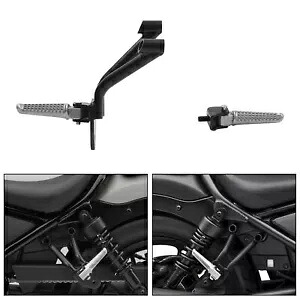 ブラック後部助手席フットペグレストホンダ反乱 CMX300 CMX500 17-24 2019 に適合 Black Rear Passenger Footpegs Rests Fit For Honda Rebel CMX300 CMX500 17-24 2019 【並行輸入品】