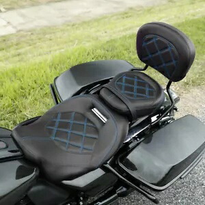 ライダー助手席背もたれパッドフィットハーレー CVO ストリートグライド 10-12 2015-up Rider Passenger Seat Backrest Pad Fit For Harley CVO Street Glide 10-12 2015-up 【並行輸入品】