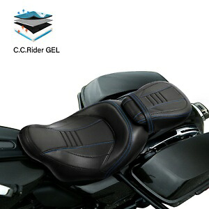 2-Up 運転席助手席ジェルシート ハーレー ツーリング ストリート グライド 2009 以降に適合 2-Up Driver Passenger Gel Seat Fit For Harley Touring Street Glide 2009-later 【並行輸入品】