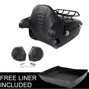 King Pack トランクトップラックパッド & スピーカー ハーレーツアーパックロードキング 14-23 に適合 King Pack Trunk Top Rack Pad & Speakers Fit For Harley Tour Pak Road King 14-23 【並行輸入品】
