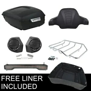 マットキングパック トランクパッド ラックスピーカーライト付き ハーレーロードキング 14-23用 Matte King Pack Trunk Pad W/ Rack Speaker Light Fit For Harley Road King 14-23 【並行輸入品】