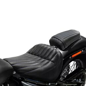 PU 運転席助手席ハーレーソフテイル標準 18-23 ブルーステッチに適合 PU Driver Passenger Seat Fit For Harley Softail Standard 18-23 Blue Stitching 【並行輸入品】
