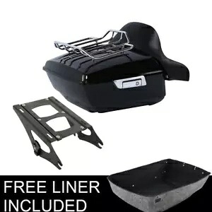 キングトランクバックレスト & 2UP マウントラック ハーレーツアーパックツーリング 14-24 に適合 King Trunk Backrest & 2UP Mount Rack Fit For Harley Tour Pak Touring 14-24 【並行輸入品】