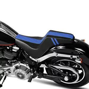 ブラック ブルー ドライバー ライダー パッセンジャー シート ハーレー ソフテイル ストリート ボブ 18-up に適合 Black Blue Driver Rider Passenger Seat Fit For Harley Softail Street Bob 18-up 【並行輸入品】