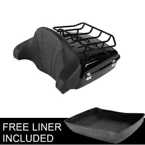 トップラック付きチョップドトランクバックレスト ハーレーツアーパックストリートグライド14-23に適合 Chopped Trunk Backrest with Top Rack Fit For Harley Tour-Pak Street Glide 14-23 【並行輸入品】