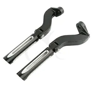 ブラックリアフットペグブラケットハーレーツーリングエレクトラグライド93-23アルミニウムに適合 Black Rear Foot Pegs Bracket Fit For Harley Touring Electra Glide 93-23 Aluminum 【並行輸入品】