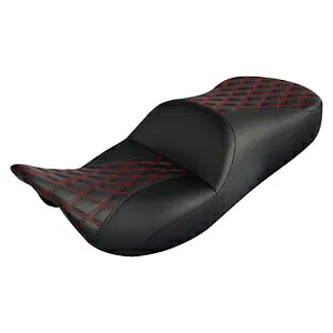 フロント運転席後部助手席ハーレーツーリングトライク09-23ブラック+レッドに適合 Front Driver Rear Passenger Seat Fit For Harley Touring Trike 09-23 Black+Red 【並行輸入品】