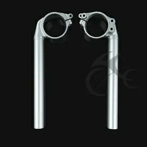 アルミペアハンドルバークリップシルバーフィットヤマハ YZF R1 2004-2008 Aluminum A Pair Handle Bar Clip On Silver Fit For YAMAHA YZF R1 2004-2008 【並行輸入品】