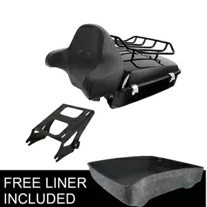 チョップド トランク バックレスト & ラック ハーレー ツアー パック ストリート エレクトラグライド 14 以降に適合 Chopped Trunk Backrest & Rack Fit For Harley Tour Pak Street Electra Glide 14-up 【並行輸入品】
