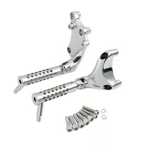 クローム フットレスト フットペグ ブラケット付き ハーレー スポーツスター XL1200 14 以降に適合 Chrome Footrest Footpegs W/ Bracket Fit For Harley Sportster XL1200 14-later 【並行輸入品】