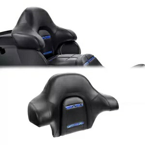 キング ラップアラウンド パッセンジャー バックレスト ハーレー ツーリング 14-23 ブラック + ブルーに適合 King Wrap-around Passenger Backrest Fit For Harley Touring 14-23 Black+Blue 【並行輸入品】
