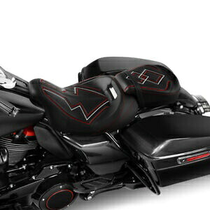PUレザー運転席&助手席ハーレーツーリングロードキング09以降に適合 PU Leather Driver & Passenger Seat Fit For Harley Touring Road King 09-later 【並行輸入品】