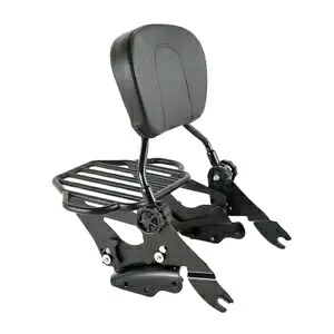 ブラック バックレスト シーシーバー 荷物ラック ドッキング マウント ハーレー ツーリング 09-13 に適合 Black Backrest Sissy Bar Luggage Rack Docking Mount Fit For Harley Touring 09-13 【並行輸入品】