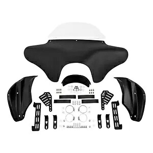 バットウィング フェアリング クリア フロントガラス キット ハーレー ソフテイル デラックス FLSTN 06-17 に適合 Batwing Fairing Clear Windshield Kit Fit For Harley Softail Deluxe FLSTN 06?17 【並行輸入品】